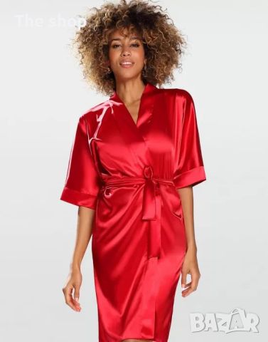 Сатенен дамски халат в червен цвят Nable 100 DKaren (008), снимка 1 - Бельо - 45859029