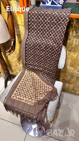 шалове %100 Кашмир Размер 1.90x65 Louis Vuitton , снимка 8 - Шалове - 52907978