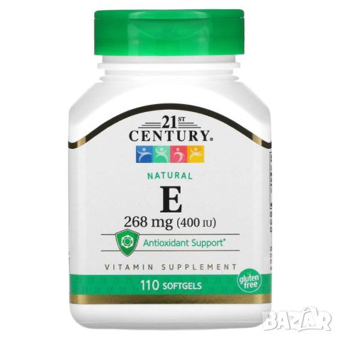 21st Century Натурален Витамин Е, 400 IU, 110 капсули, снимка 1 - Хранителни добавки - 46082416