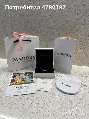 Колие Pandora с бяло сърце, снимка 2 - Колиета, медальони, синджири - 54007446