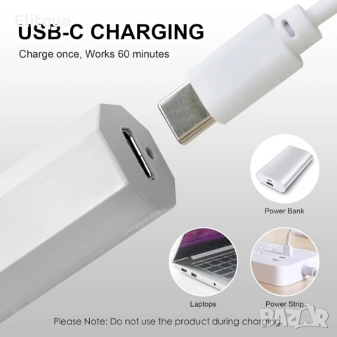 Преносима мини UV лампа за маникюр с Type-C зареждане и два режима на таймера, снимка 5 - Продукти за маникюр - 52853463