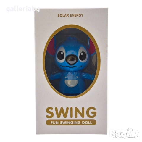 Соларна фигурка Stitch – люлееща се декорация, 13 см, снимка 2 - Декорация за дома - 53940232