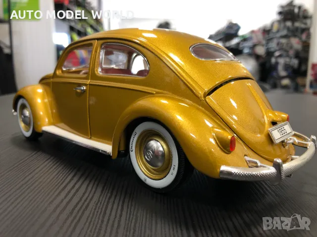 Метална колекционерска количка BBURAGO VW KAFER/BEATLE 1955 1:18 NEW, снимка 3 - Колекции - 47145936