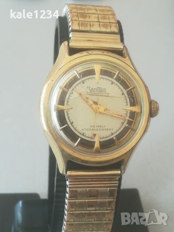 Часовник Zentra. Vintage watch. Germany. Gold plated. Duble. Цялостна позлата. Механичен , снимка 2 - Мъжки - 45842130