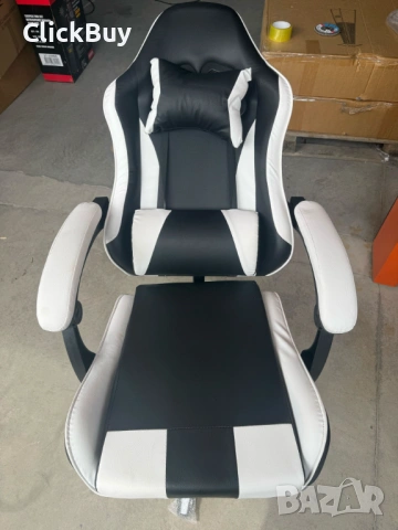 Ергономичен офис и геймърски бял стол – Максимален комфорт за гърба и врата, регулируем, снимка 4 - Столове - 54235760