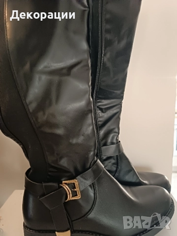 нови дамски високи черни ботуши 