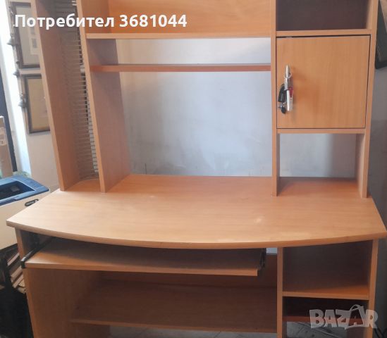 Многофункционално голямо бюро с шкафче и различни отделения, снимка 1 - Бюра - 45855645