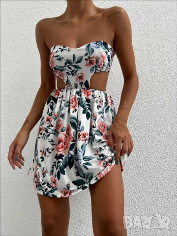 флоални къси рокли