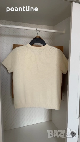 НОВ МОДЕЛ плетен пуловер 100% памук къс ръкав ZARA , снимка 2 - Блузи с дълъг ръкав и пуловери - 52291349