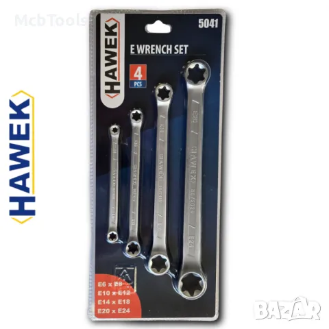 Ключове E-TORX комплект 4 броя HAWEK, снимка 1 - Ключове - 47742275