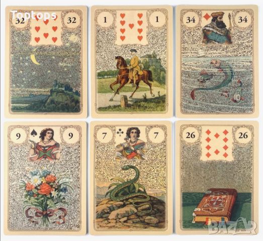 Ленорман: Golden Lenormand & Blue Bird Lenormand & Skrying Ink Lenormand , снимка 8 - Карти за игра - 45415285