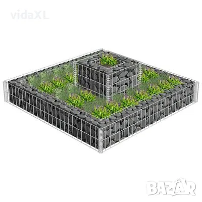 vidaXL Габион плантер, поцинкована стомана, 120x120x20 cм(SKU:141625), снимка 2 - Други - 49192816