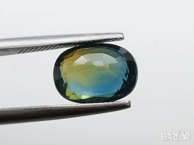 Рядък ненагряван двуцветен сапфир 2.01кт! Сертификат! Нов!, снимка 8 - Други - 47390457