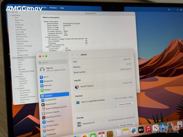 *16GB Ram+1TB SSD*13.6'Като Нов Macbook Air M2 2022 16GB Ram/1TB SSD, снимка 9 - Лаптопи за работа - 53355465