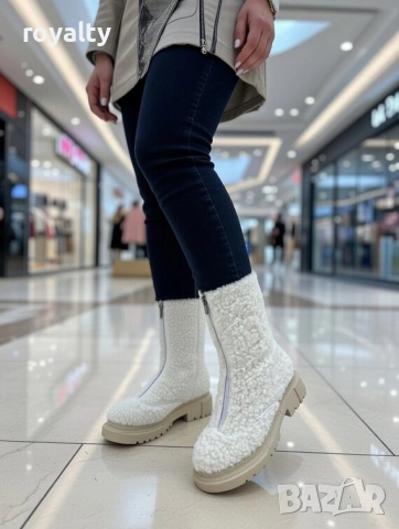 Равни боти - бели 36-40 номер , снимка 3 - Дамски боти - 53282189