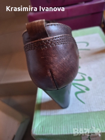 нови обувки естествена кожа цвят кафе , снимка 4 - Дамски ежедневни обувки - 54209376