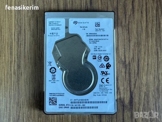 НОВ 1000GB 1TB HDD Slim 7mm 7200rpm Твърд диск за лаптоп 2.5' Sata 3 Отличен без лоши сектори, снимка 1