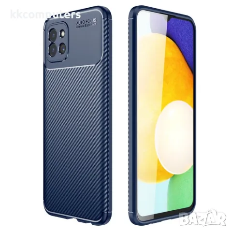 Samsung Galaxy A03 Удароустойчив Carbon Fiber Калъф и Протектор, снимка 2 - Калъфи, кейсове - 48611835