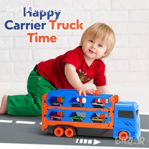 Нов Камион със Състезателна Писта и Мини Коли - Идеален Подарък за Деца, снимка 4 - Коли, камиони, мотори, писти - 45510719