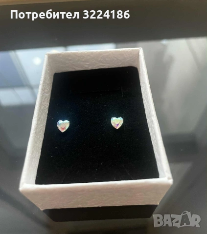 Сребърни обеци проба 925 Сърца, 0.5 cm