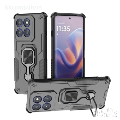 WANLONFENG Защитен калъф с Протектор за Motorola Edge 60 Pro 5G | Удароустойчив PC+TPU, Стойка, Темп, снимка 5 - Калъфи, кейсове - 53097482