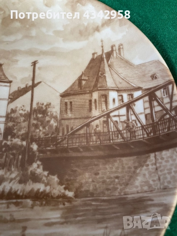 Kaiser Porcelain.Антик. Чиния за стена., снимка 3 - Антикварни и старинни предмети - 51594453