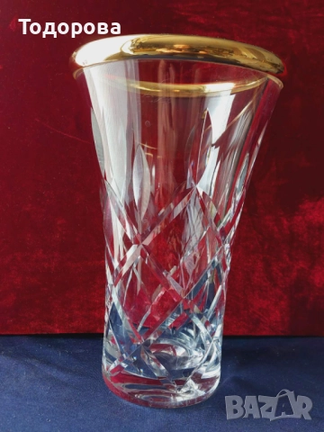 Авторски Кристални вази и кана със сребърен обков,среро 900/чаша,кана/, снимка 4 - Вази - 52017802