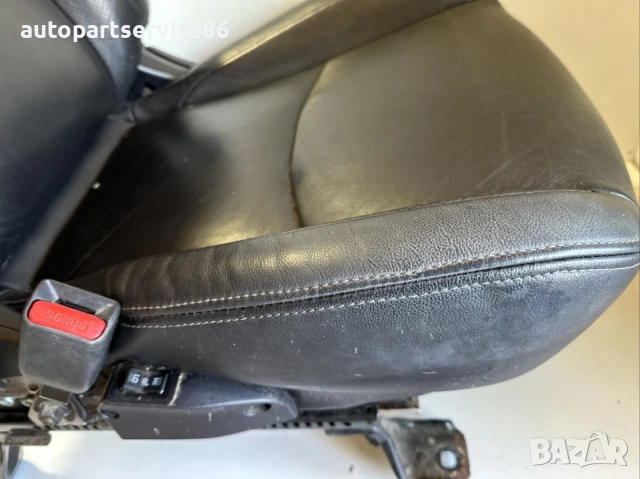 Предна лява седалка черна кожа за Peugeot 4007 2.2 HDI (2009), снимка 3 - Части - 53656100