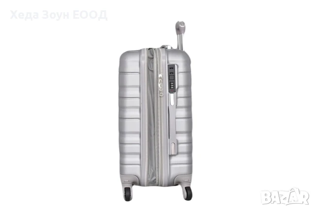 Куфар 55 х 37 х 23 см малък с махащи се колелца Син/ Сив, снимка 5 - Куфари - 51017475