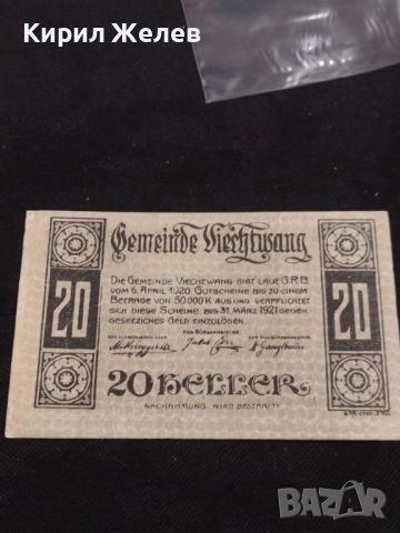 Банкнота НОТГЕЛД 20 хелер 1921г. Австрия перфектно състояние за КОЛЕКЦИОНЕРИ 44994, снимка 4 - Нумизматика и бонистика - 45544444