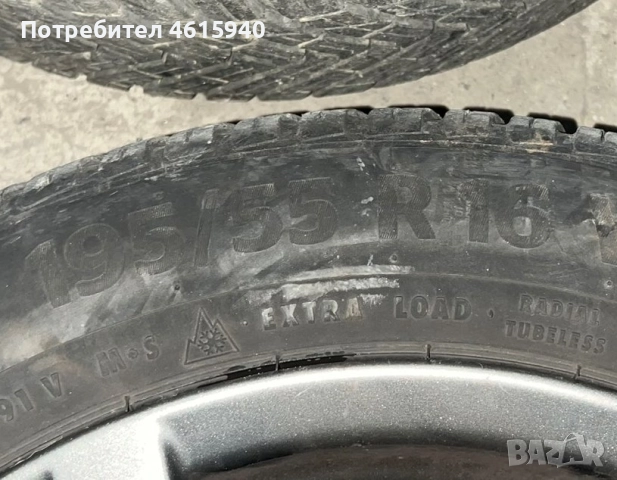 4х100мм MAZDA МАЗДА 4бр оригинални алуминиеви джанти 16" J6.5" ET50+4брвсесезонни гуми 195/55/16, снимка 6 - Гуми и джанти - 52655897