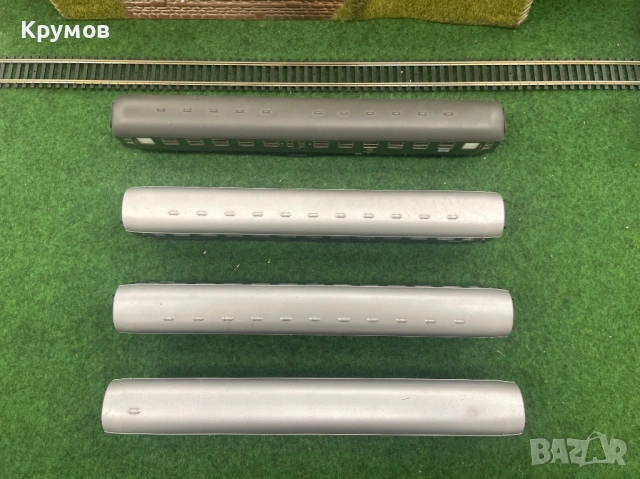 Вагон пътнически 4-осен Флайшман HO 1:87 влак ЖП модел осветление, снимка 2 - Колекции - 53700322