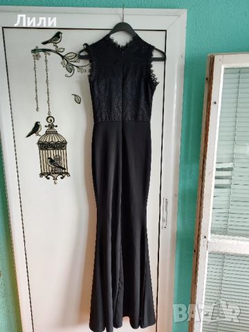 Дълга черна официална рокля, снимка 1 - Рокли - 46203001