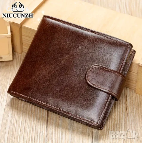 Защитени* и Луксозни ! Елегантни и Големи кафяви мъжки кожени портфейли!