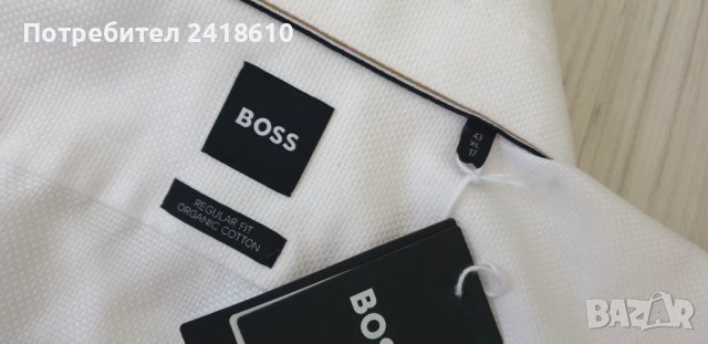 Hugo Boss H - JOE-kent-C1-214 Regular Fit Organic Cotton Finest Italian Fabric Mens Size - 43 / XL Н, снимка 14 - Ризи - 51066155