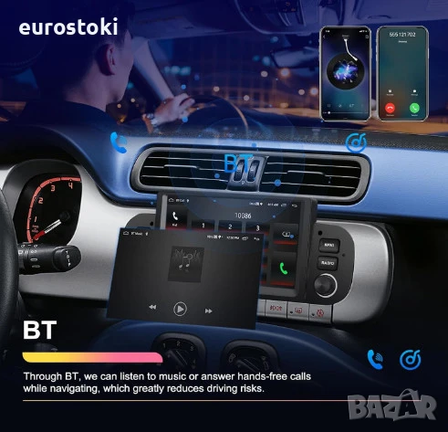 CAMECHO мултимедия за Fiat Panda 2013-2020, 1+32G, Android 13, екран 6,2 инча, сателитна навигация, снимка 2 - Аксесоари и консумативи - 51077182