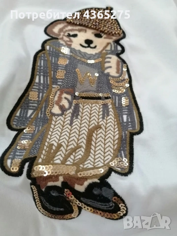 Ново‼️Нов модел блузки с мече❎S M L XL XXL 🔝Уникална материя и бродерия с мъниста 💕💕🍀, снимка 3 - Тениски - 53682464