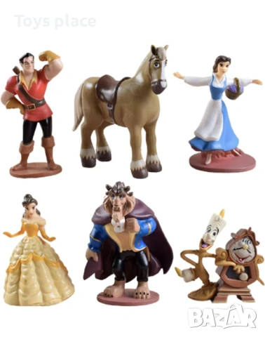 Лот 6 броя фигурки Красавицата и звяра, Лот фигурки The Beast and the beauty 