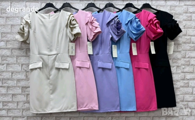  🌹 Елегантна Дамска Рокля с Роза , снимка 7 - Рокли - 53882284