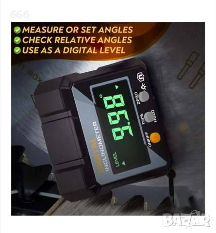 Гониометър, Многофункционален, Цифров, LCD дисплей, Водоустойчив, 2 режима на измерване, 0-90°, снимка 4 - Друга електроника - 51897047