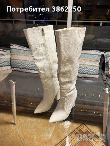 Дамски ботуши бели, снимка 4 - Дамски ботуши - 53037317