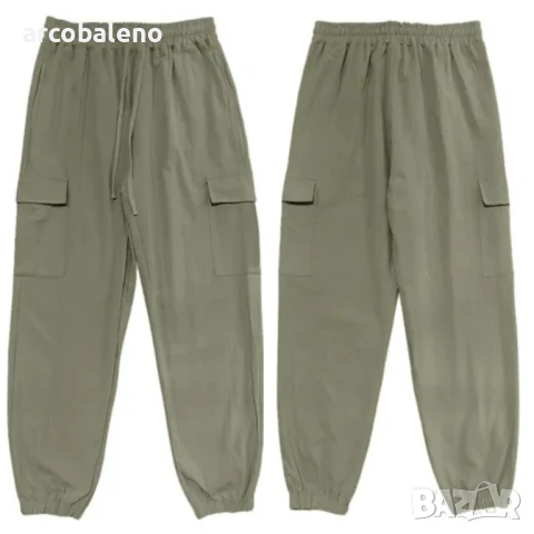 Мъжки ленени ежедневни спортни панталони с маншети и с множество джобове, 4цвята , снимка 5 - Панталони - 50677986