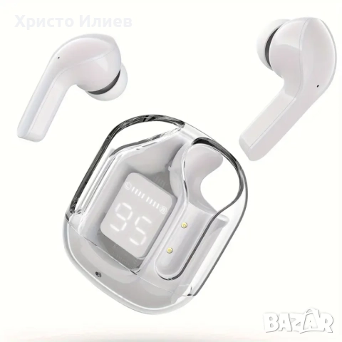 Безжични Bluetooth слушалки с кутия за зареждане LED дисплей вграден микрофон 4 цвята, снимка 5 - Безжични слушалки - 51577626