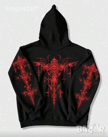 Нов Суитчър худи пънк Street яке горнище с Качулка и Цип, Есен/Зима L/XL, снимка 2 - Суичъри - 52854409