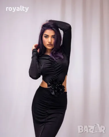 Стилна черна рокля, снимка 5 - Рокли - 50374897