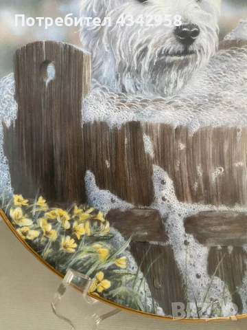 Колекционерска порцеланова чиния за стена от ограничена серия « Westies “., снимка 3 - Антикварни и старинни предмети - 50847215