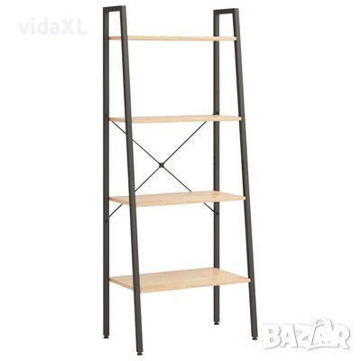 vidaXL Стояща етажерка с 4 рафта светлокафяво и черно 56x35x140 см*SKU:336364