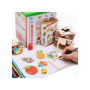 Детски комплект за рисуване с много формички от дърво с книжка, снимка 1 - Рисуване и оцветяване - 45005151