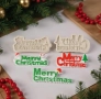  2 модела Силиконов коледен молд "Merry Christmas" елха за гипсови отливки фондан за торта , снимка 1