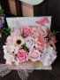 Кутии книги със сапунени цветя в розово и лилаво, снимка 5